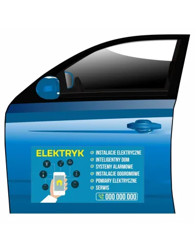 Magnes na samochód reklama magnetyczna elektryk