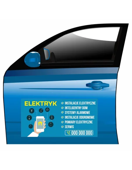 Magnes na samochód reklama magnetyczna elektryk
