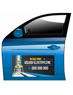 Magnes na samochód reklama magnetyczna usługi elektryczne