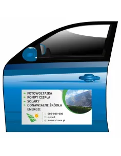 Magnes na samochód reklama magnetyczna fotowoltaika pompy ciepła solary odnawialne źródła energii