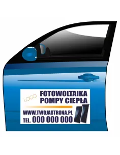 Magnes na samochód reklama magnetyczna fotowoltaika pompy ciepła