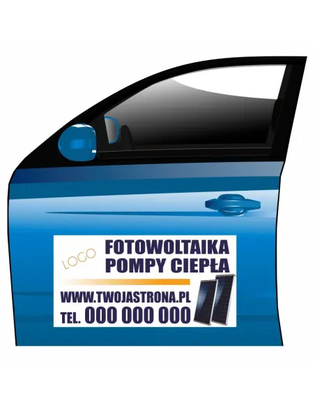 Magnes na samochód reklama magnetyczna fotowoltaika pompy ciepła