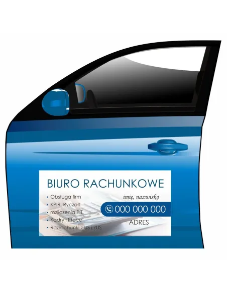 Magnes na samochód reklama magnetyczna biuro rachunkowe