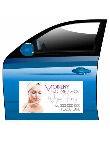 Magnes na samochód reklama magnetyczna mobilny kosmetolog