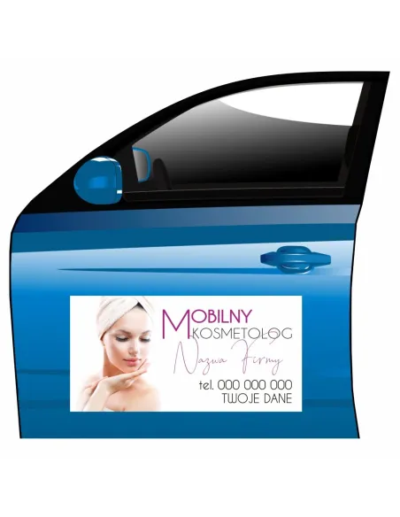 Magnes na samochód reklama magnetyczna mobilny kosmetolog