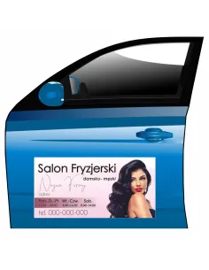 Magnes na samochód reklama magnetyczna salon fryzjerski