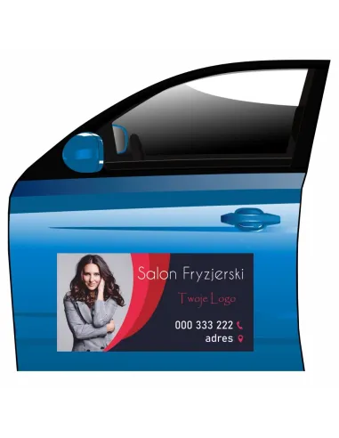 Magnes na samochód reklama magnetyczna salon fryzjerski