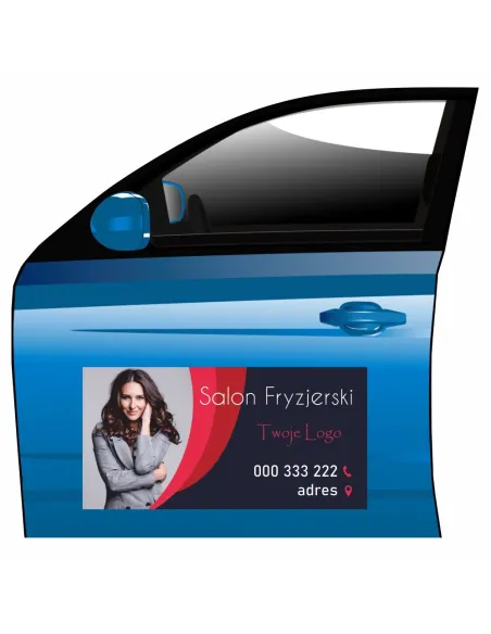 Magnes na samochód reklama magnetyczna salon fryzjerski