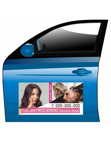 Magnes na samochód reklama magnetyczna salon fryzjerski damsko - męski