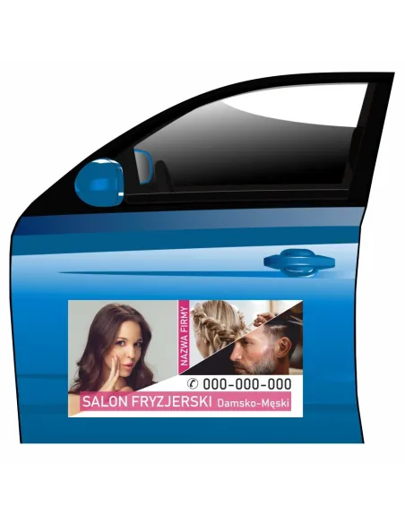 Magnes na samochód reklama magnetyczna salon fryzjerski damsko - męski