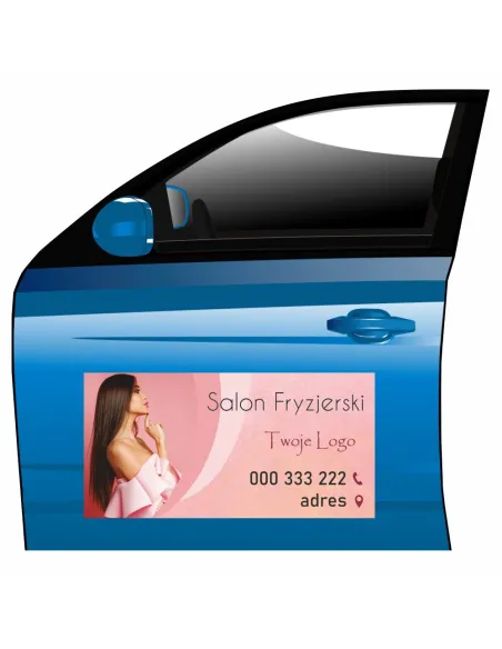 Magnes na samochód reklama magnetyczna salon fryzjerski