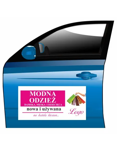 Magnes na samochód reklama magnetyczna modna odzież