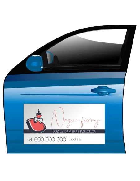Magnes na samochód reklama magnetyczna odzież damska i dziecięca
