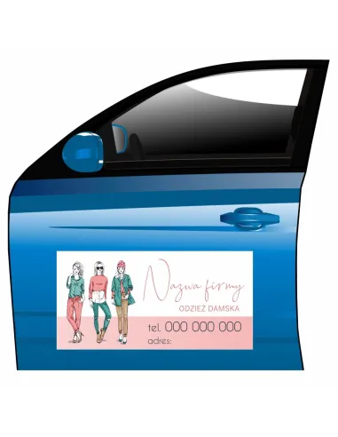 Magnes na samochód reklama magnetyczna odzież damska