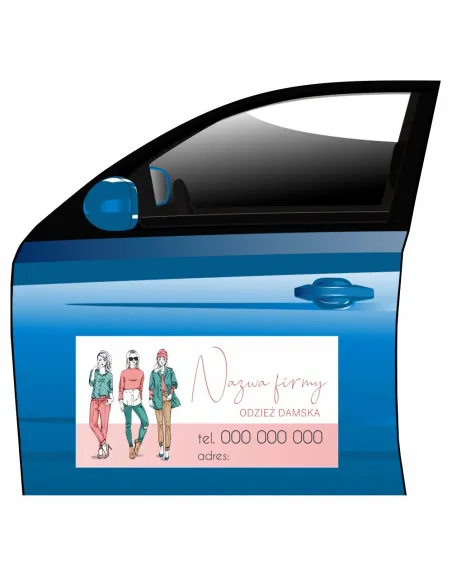 Magnes na samochód reklama magnetyczna odzież damska