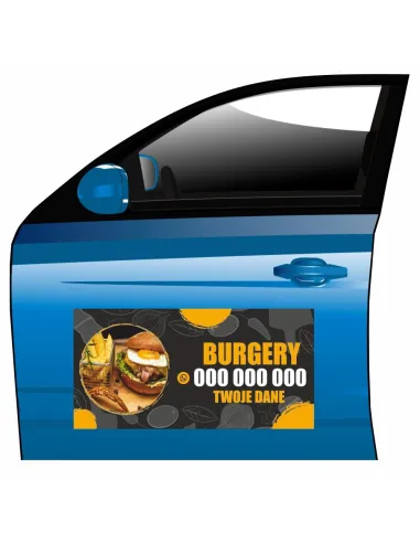 Magnes na samochód reklama magnetyczna burgery