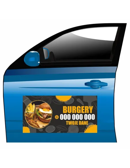 Magnes na samochód reklama magnetyczna burgery