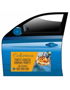 Magnes na samochód reklama magnetyczna cukiernia
