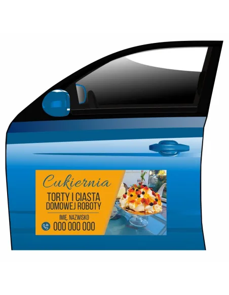 Magnes na samochód reklama magnetyczna cukiernia