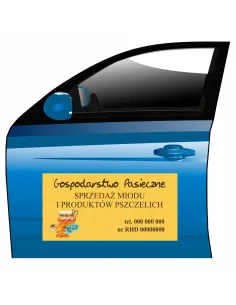 Magnes na samochód reklama magnetyczna gospodarstwo pasieczne