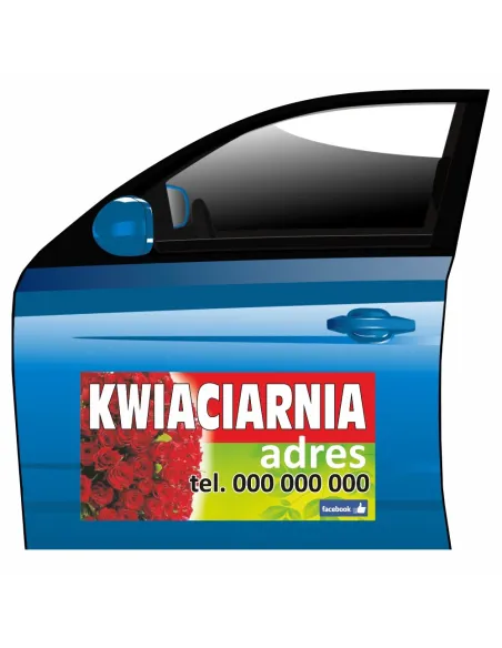 Magnes na samochód reklama magnetyczna kwiaciarnia