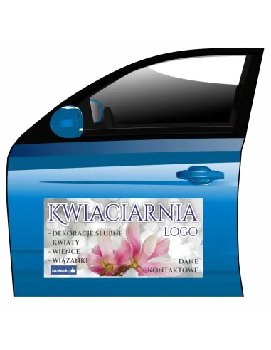 Magnes na samochód reklama magnetyczna kwiaciarnia