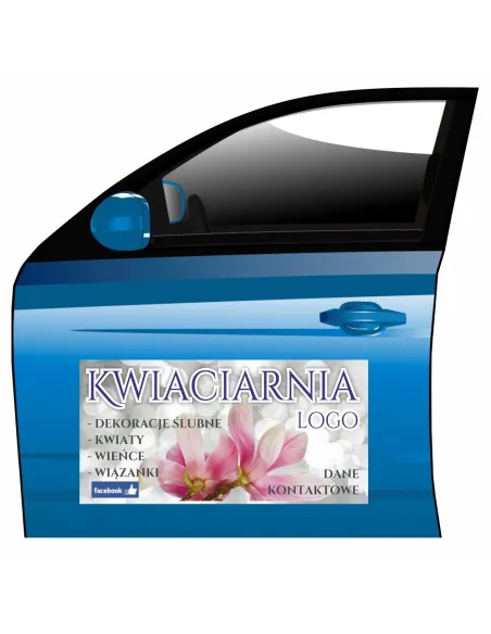 Magnes na samochód reklama magnetyczna kwiaciarnia