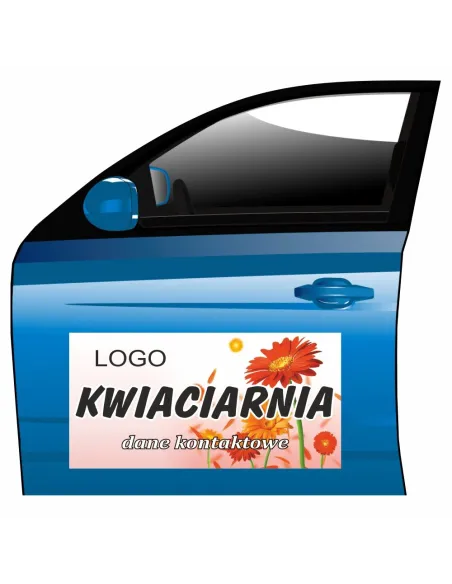 Magnes na samochód reklama magnetyczna kwiaciarnia