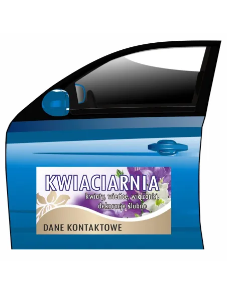 Magnes na samochód reklama magnetyczna kwiaciarnia