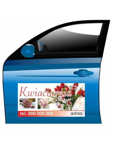 Magnes na samochód reklama magnetyczna kwiaciarnia