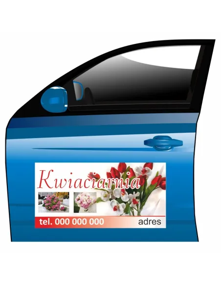 Magnes na samochód reklama magnetyczna kwiaciarnia