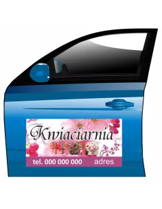 Magnes na samochód reklama magnetyczna kwiaciarnia