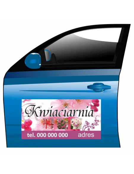Magnes na samochód reklama magnetyczna kwiaciarnia