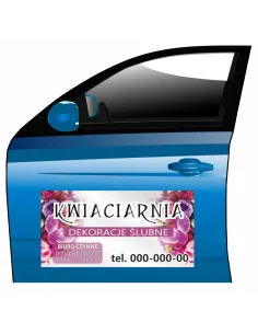 Magnes na samochód reklama magnetyczna kwiaciarnia