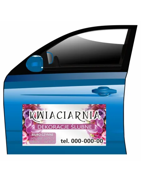 Magnes na samochód reklama magnetyczna kwiaciarnia