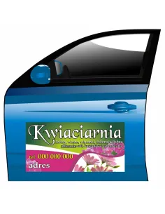 Magnes na samochód reklama magnetyczna kwiaciarnia