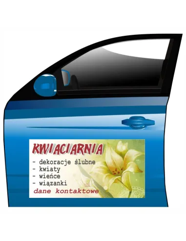 Magnes na samochód reklama magnetyczna kwiaciarnia
