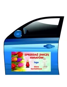 Magnes na samochód reklama magnetyczna sprzedaż zniczy, kwiatów