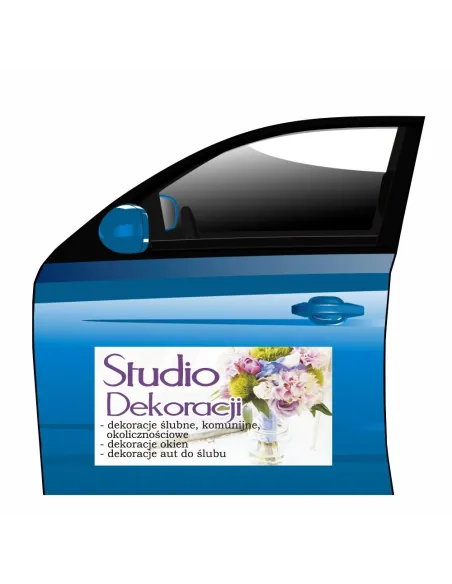 Magnes na samochód reklama magnetyczna studio dekoracji