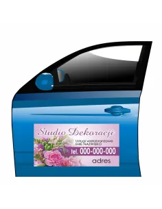 Magnes na samochód reklama magnetyczna studio dekoracji