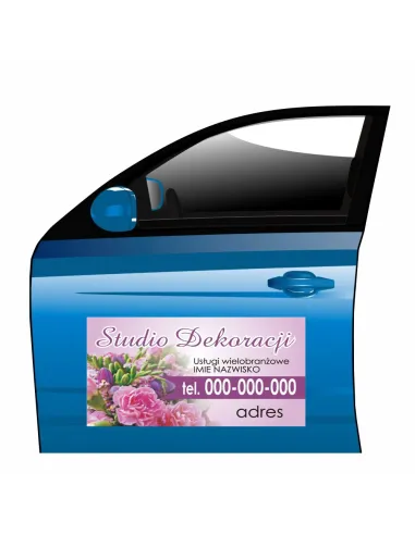 Magnes na samochód reklama magnetyczna studio dekoracji
