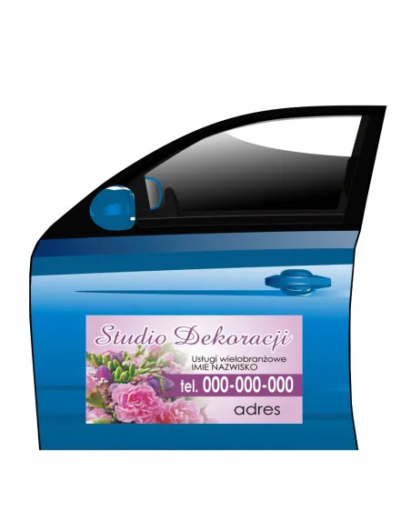 Magnes na samochód reklama magnetyczna studio dekoracji