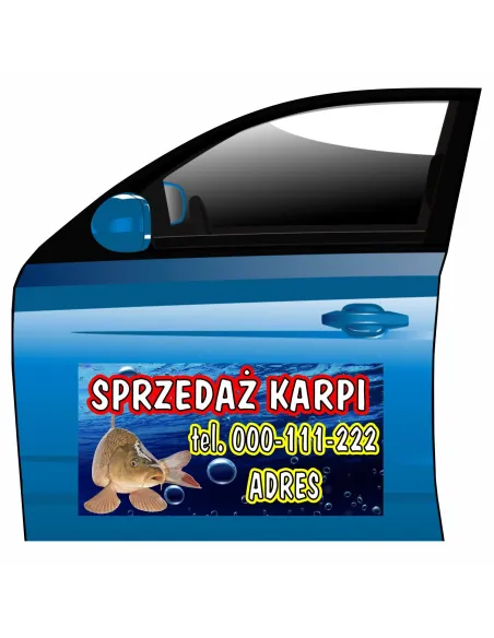Magnes na samochód reklama magnetyczna sprzedaż karpi