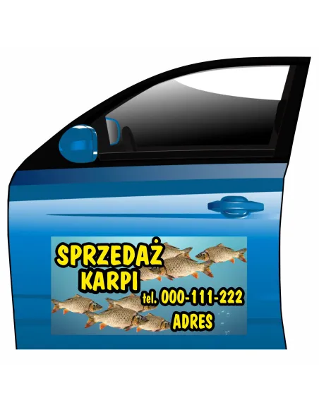 Magnes na samochód reklama magnetyczna sprzedaż karpi