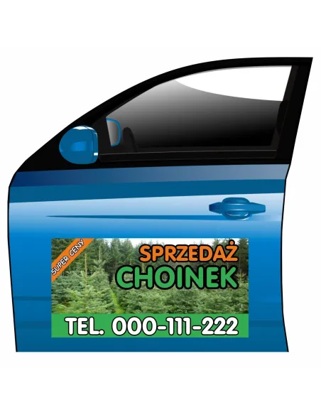 Magnes na samochód reklama magnetyczna sprzedaż choinek