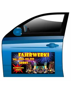 Magnes na samochód reklama magnetyczna fajerwerki