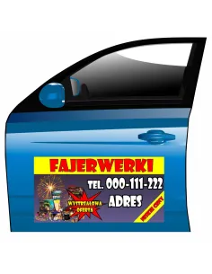 Magnes na samochód reklama magnetyczna fajerwerki