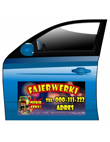 Magnes na samochód reklama magnetyczna fajerwerki