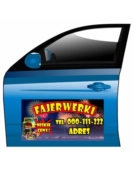 Magnes na samochód reklama magnetyczna fajerwerki