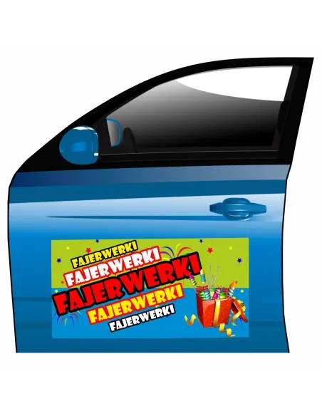 Magnes na samochód reklama magnetyczna fajerwerki